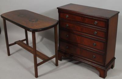 A modern mahogany finish chest