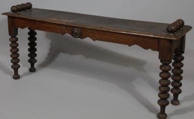 A 19thC mahogany window seat