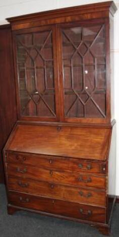 A George III mahogany bureau bookcase