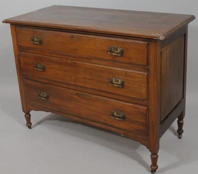 A late 19thC walnut dressing chest