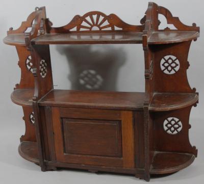 A late 19thC mahogany hanging shelf