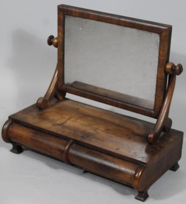 A 19thC mahogany table mirror