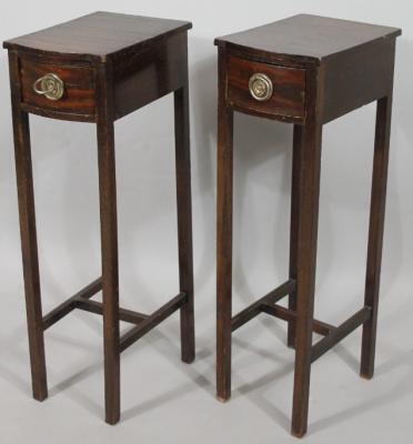 A pair of Edwardian mahogany side tables