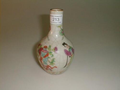 A 19thC Cantonese bottle vase