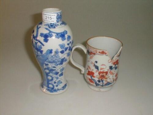 A Japanese blue and white baluster vase