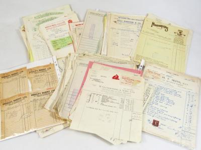 A quantity of mid 19thC invoices