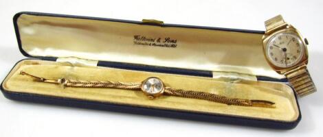 A ladies 9ct gold Accurist cocktail watch