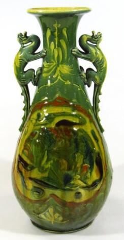 A 19thC C H Brannan Barum vase by James Dewdney