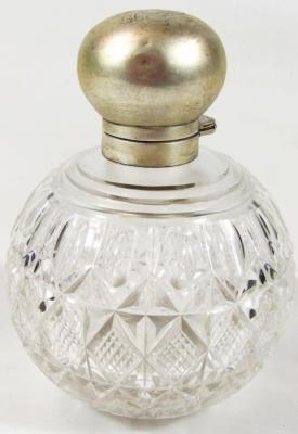 A late Victorian cut glass scent bottle