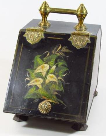 A late 19th/early 20thC Toleware coal box