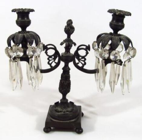 A Regency bronze candelabra centrepiece