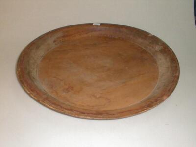 A large shallow treen bowl