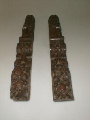 A pair of 18thC oak terms