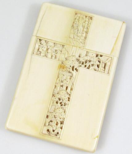 A 19thC ivory card case