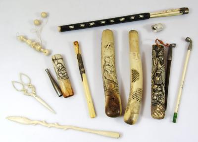 Various late 19thC bone