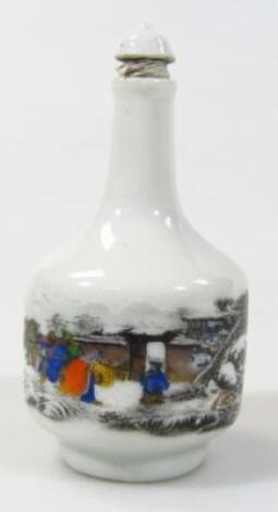 A Chinese porcelain snuff bottle