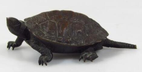 A Japanese bronze figure of a terrapin