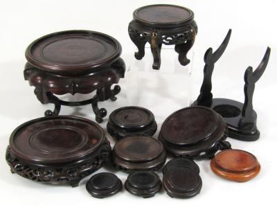 Various Chinese hardwood stands