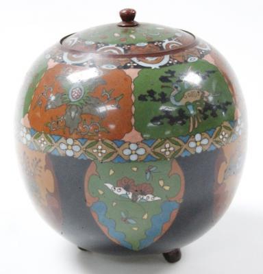 A Chinese late Qing period cloisonné vase and cover