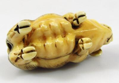 A Japanese netsuke in the form of a standing pig - 5