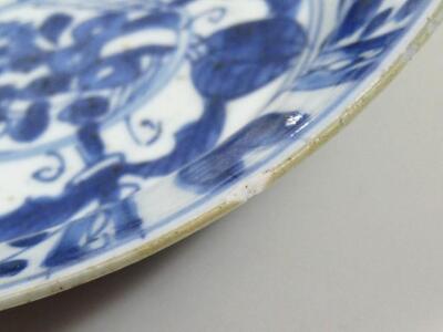 A Chinese Kangxi style blue and white porcelain saucer dish - 4