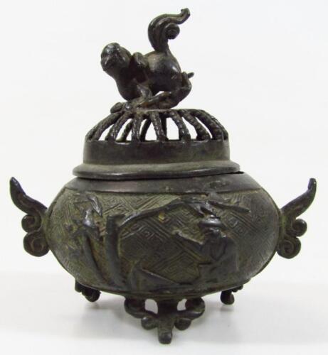 A 19thC bronze censer