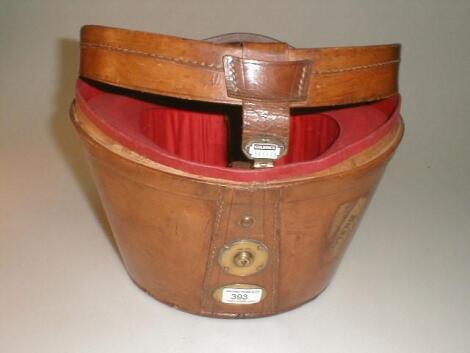 A Victorian leather top hat box