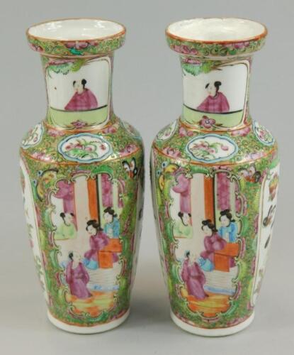 A pair of mid 19thC Chinese shouldered vases