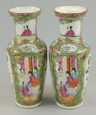 A pair of mid 19thC Chinese shouldered vases