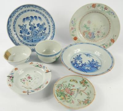 18thC and 19thC Chinese plates and bowls