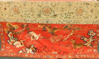 A late 18th/early 20thC Chinese silk hanging