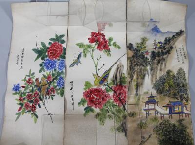 Chinese Qing School. Birds on flowering branches