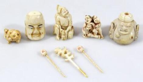 Various ivory and other carvings