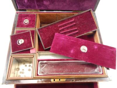 A 19thC rosewood and brass campaign dressing case - 3