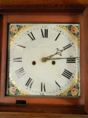 A George III oak and mahogany cross banded longcase clock - 2