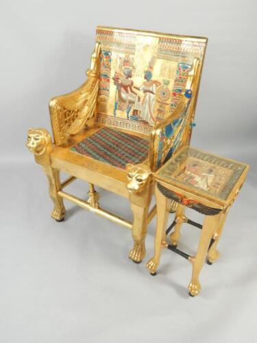 A gilt wood Pharaoh's throne chair