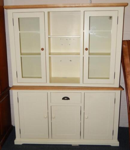 An ash and cream painted kitchen dresser