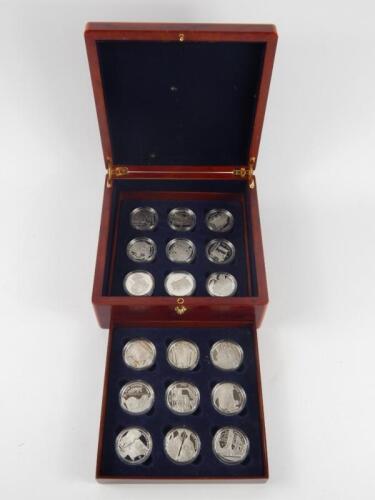 A set of eighteen Royal Mint £5 Golden Age of Steam Coin Collection