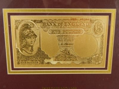 A Bank of England gold five pound note - 2