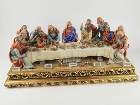 A Capodimonte porcelain figure group of The Last Supper