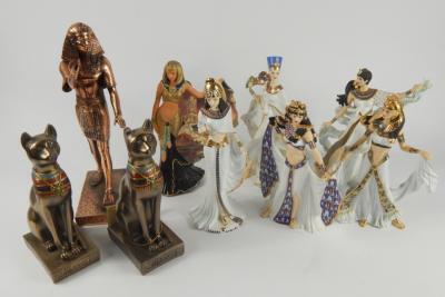 A group of Egyptian porcelain figures