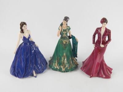 Three Royal Worcester porcelain figures