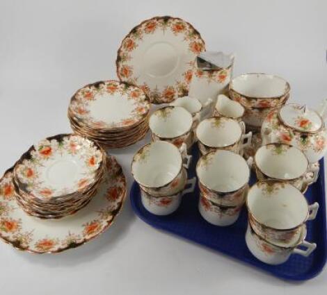 A Wellington China late 19thC pottery tea service