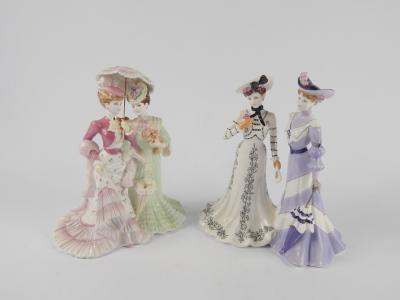 A Coalport Porcelain figure group At the Flower Show