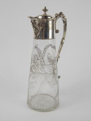 A Victorian cut glass claret jug