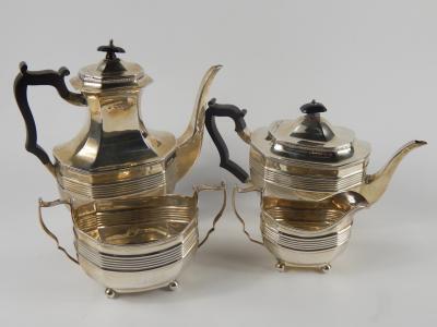 A Victorian silver four piece tea and coffee set