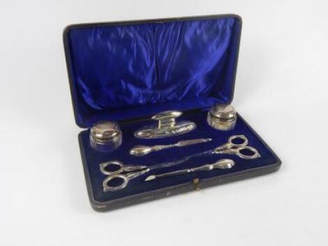 A George V silver manicure set