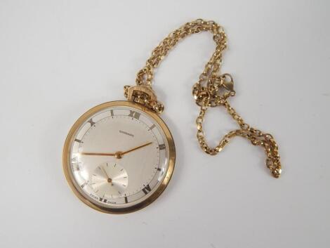 A Garrard gentleman's 9ct gold cased keyless wind pocket watch