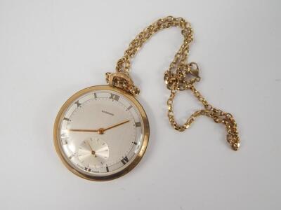 A Garrard gentleman's 9ct gold cased keyless wind pocket watch