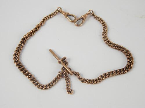 A 9ct gold curb link Albert chain